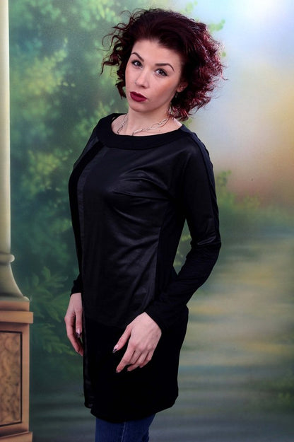 Елегантна туника с кожа Дияна