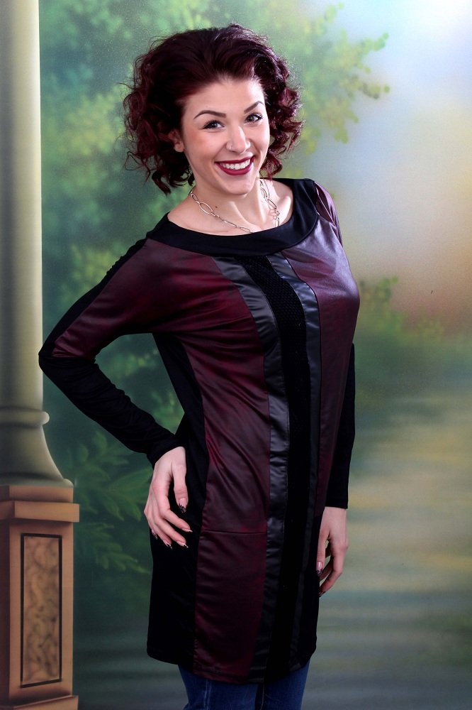 Елегантна туника с кожа Селина