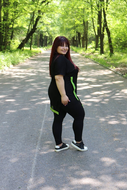 Туника с неонова лента за едри дами