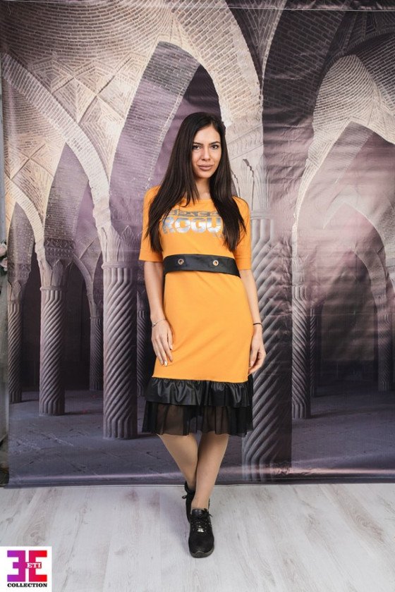 ПРЕКРАСНА РОКЛЯ С КОЖА АРИЯ