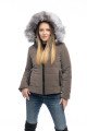 Късо зимно яке в цвят ,,Кафе''