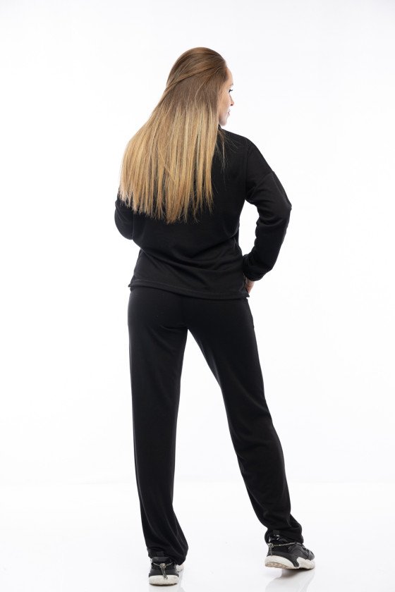 Дамски комплект широк крачол в черно