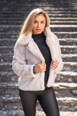 Елегантно палтенце от еко косъм Палома