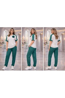 Дамски летен комплект в маслено зелено