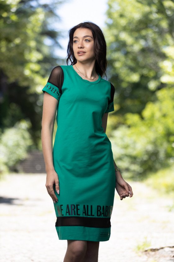 Рокля с тюл и щампа Станимира