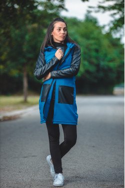 ЖИЛЕТКА С КОЖЕНИ РЪКАВИ ОФЕЛИЯ