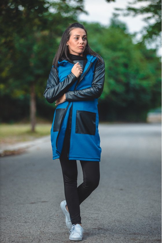 ЖИЛЕТКА С КОЖЕНИ РЪКАВИ ОФЕЛИЯ