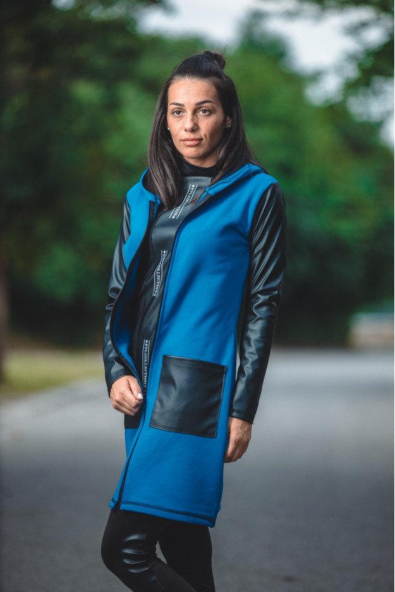 ЖИЛЕТКА С КОЖЕНИ РЪКАВИ ОФЕЛИЯ