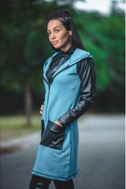 ЖИЛЕТКА С КОЖЕНИ РЪКАВИ КЕРИ