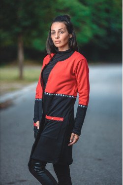 Елегантна есенна жилетка в два цвята Лана