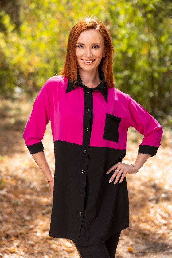 Елегантна риза в два цвята Рияна