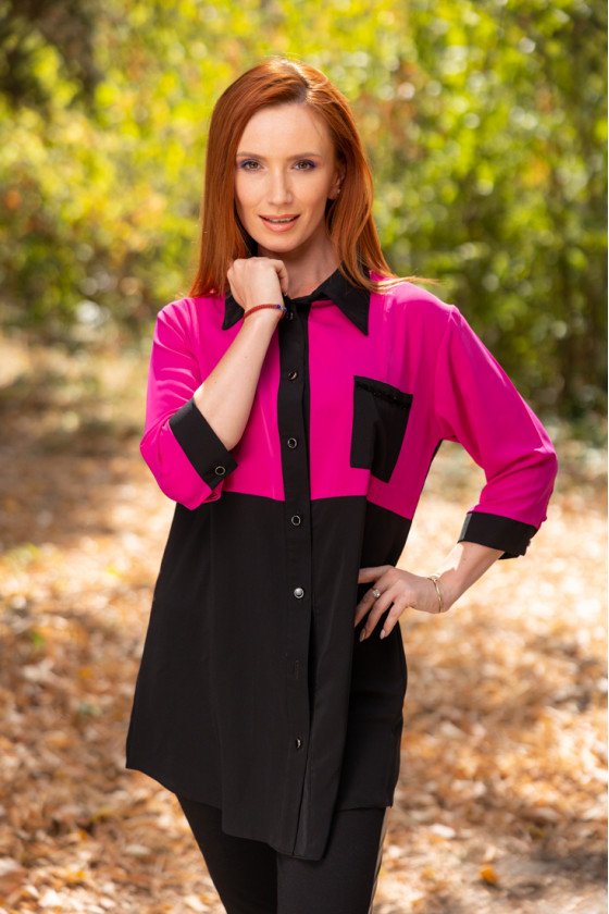 Елегантна риза в два цвята Рияна