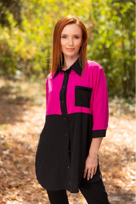 Елегантна риза в два цвята Рияна