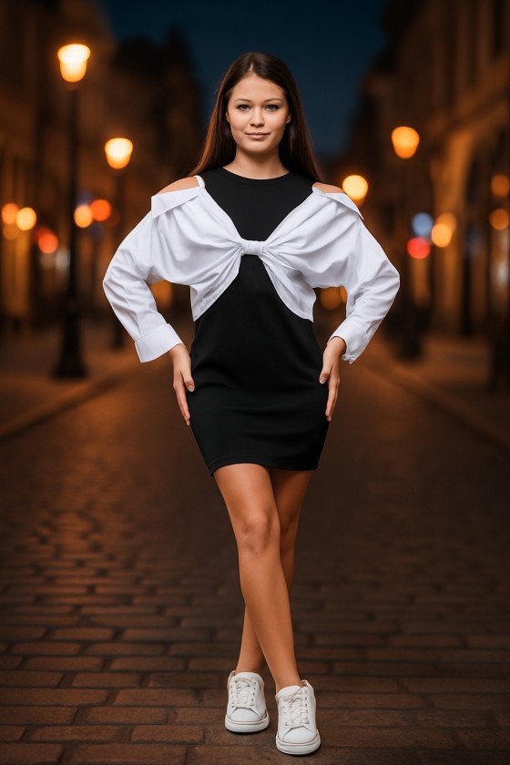 Рипс рокля с риза-илюзия – нестандартен шик за смелата визия