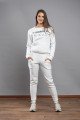 Дамски зимен комплект в цвят -бял меланж