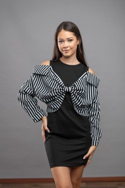 Рокля рипс с имитация на риза Саманта