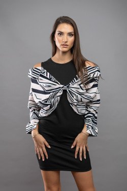 Рокля рипс с имитация на риза Валерия