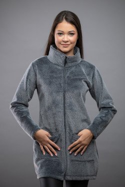 Дамска жилетка от фин еко косъм в сиво