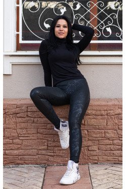 Ватиран дамски клин с кожени елементи