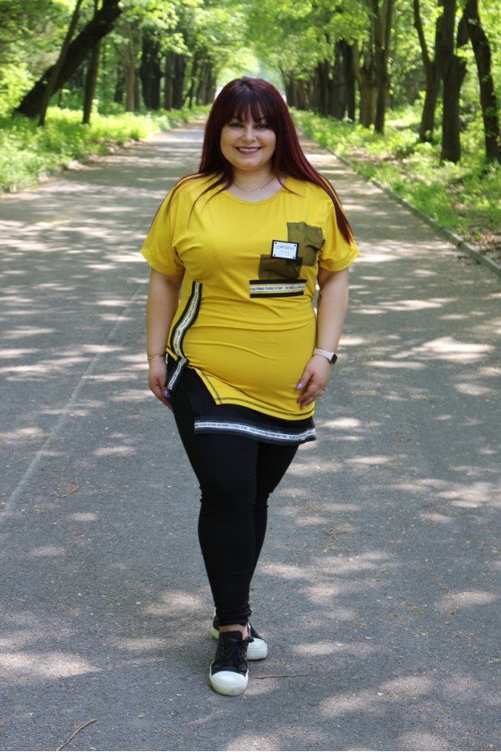 Макси туника  с ефектни ленти