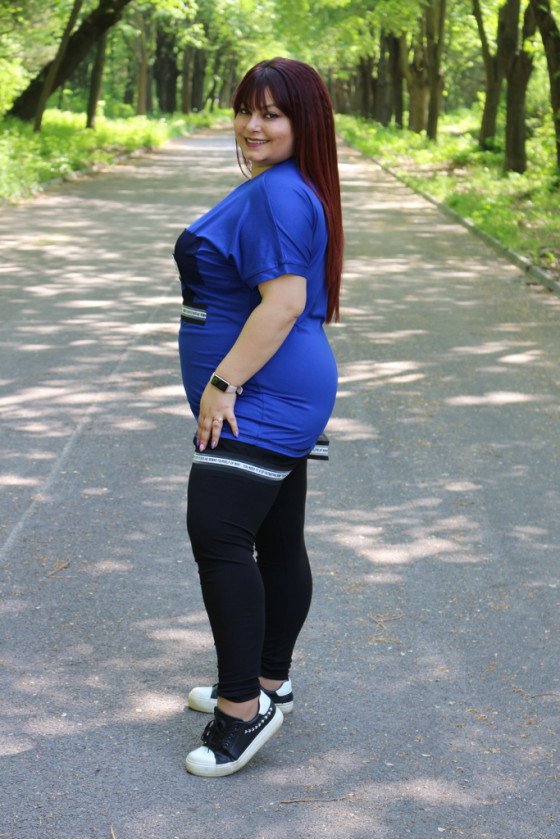 Макси туника в синьо 