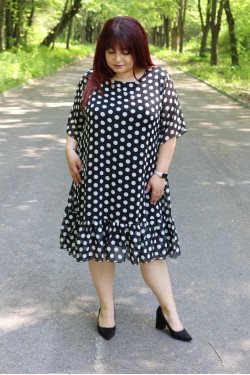 Рокля от шифон на точки 