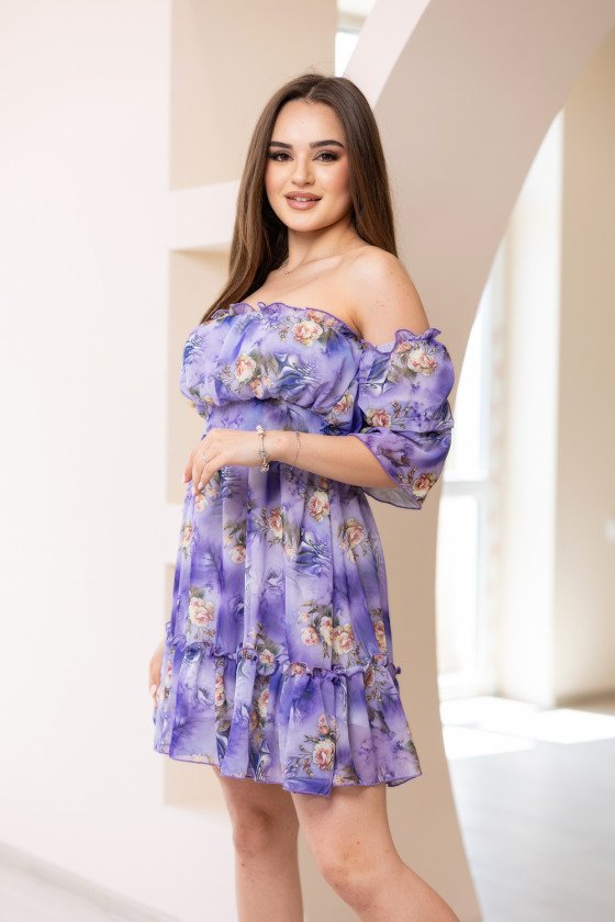 Модна дамска рокля от шифон Адел