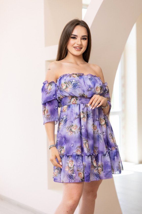 Модна дамска рокля от шифон Адел