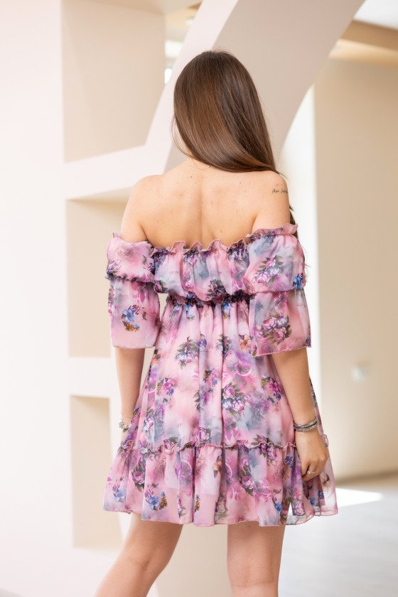 Модна дамска рокля с голи рамене Илида