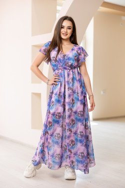 Дълга лятна рокля от шифон Щиляна