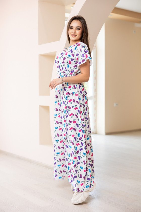 Лятна дълга  рокля на черешки Антонина