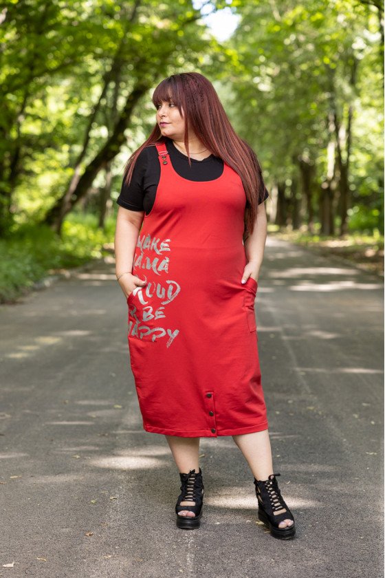 Спортно елегантен сукман в червено