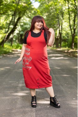 Спортно елегантен сукман в червено