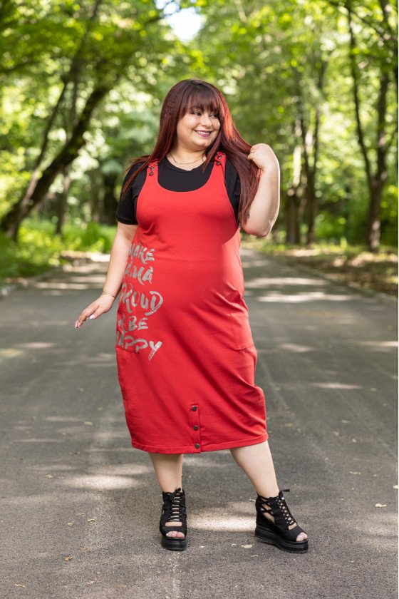 Спортно елегантен сукман в червено