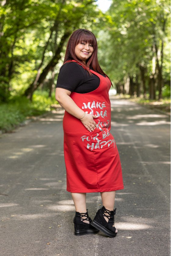 Спортно елегантен сукман в червено