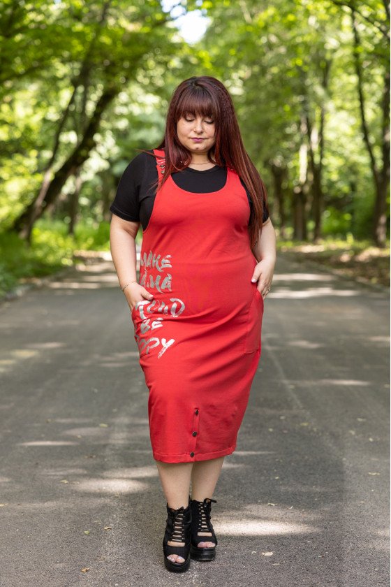 Спортно елегантен сукман в червено