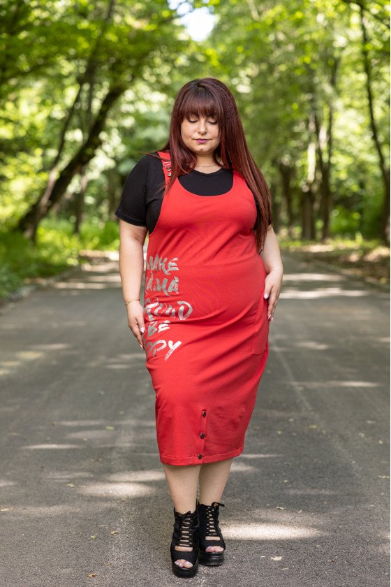 Спортно елегантен сукман в червено