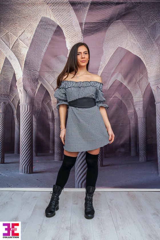 ЕЛЕГАНТНА ТУНИКА РИЗА С КОЖЕН КОЛАН