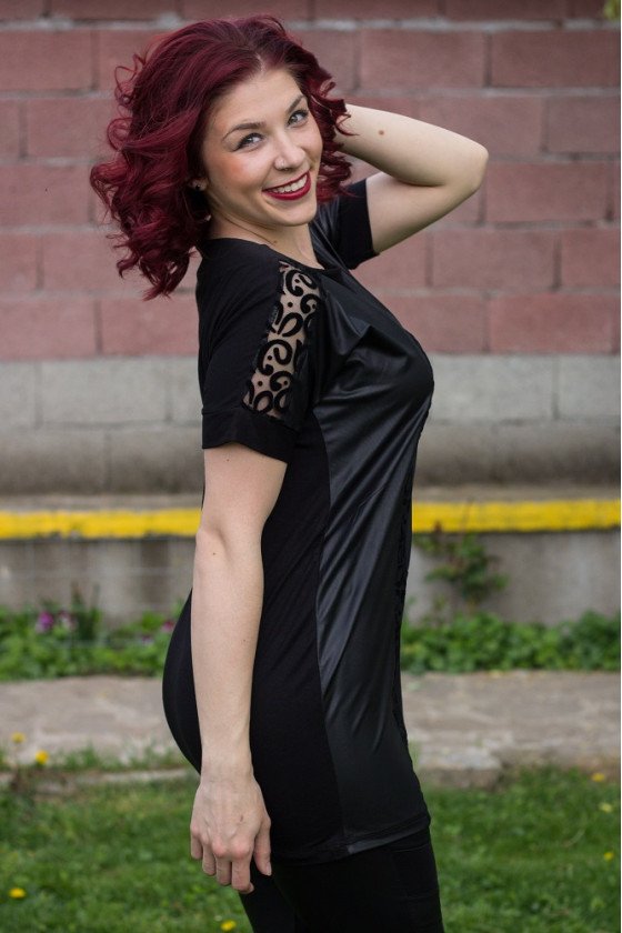 ЕЛЕГАНТНА ТУНИКА С КОЖА ГЕРИ