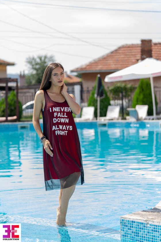 ЕЛЕГАНТНА РОКЛЯ С ТЮЛ И ШАМПА ТРАЯНА