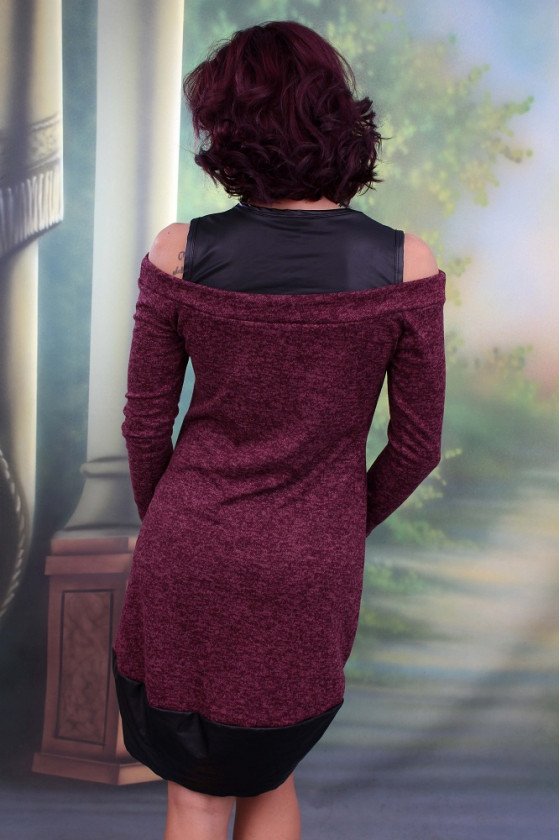 ЕЛЕГАНТНА РОКЛЯ С КОЖА ЕЛИЗА