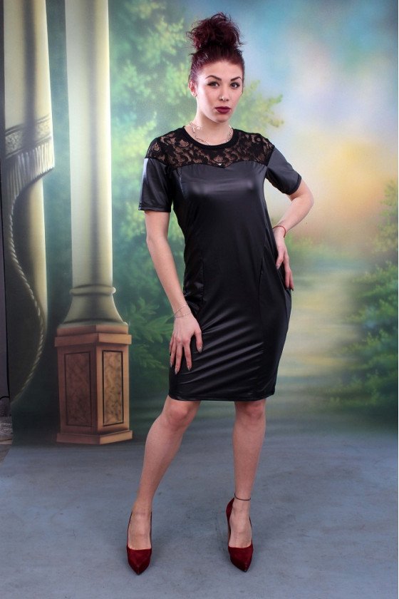 КОЖЕНА РОКЛЯ С ДАНТЕЛА МИКИ