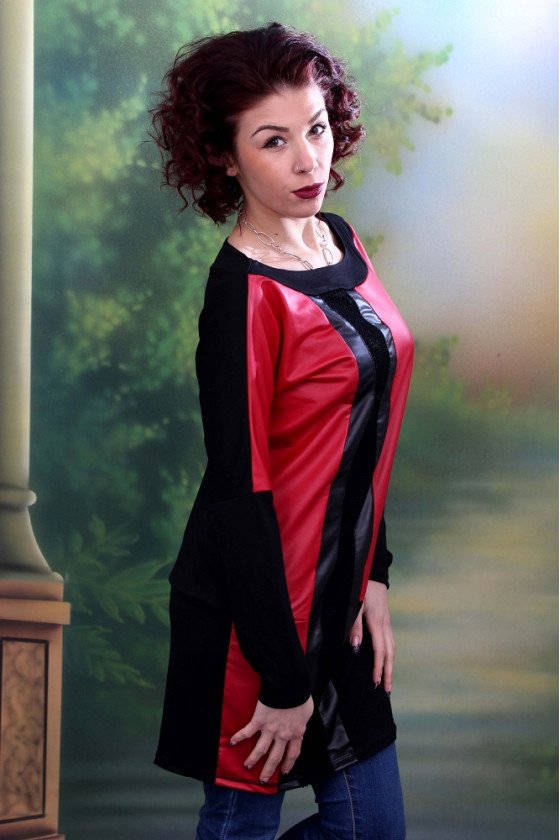 Елегантна туника с кожа Габи