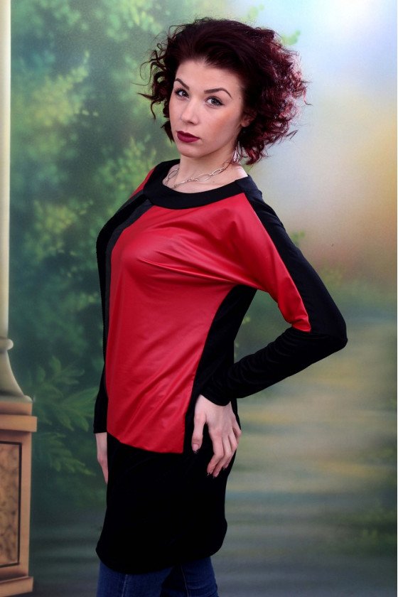 Елегантна туника с кожа Габи