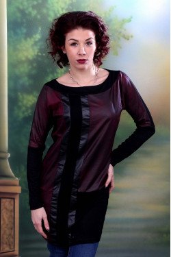 Елегантна туника с кожа Селина